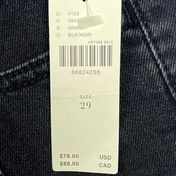 Pilcro NWT Micro Denim‎ Shorts Cuffed Black Sz 29 Flattering High Diagonal Cut - Picture 8 of 11